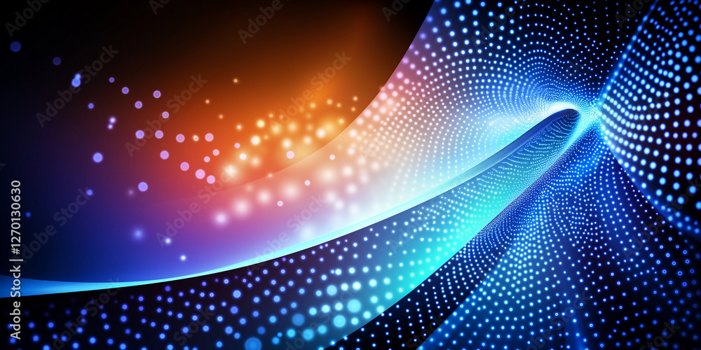 Poster abstract light trail forming a tunnel with bokeh effect