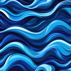 Fototapeta premium Abstract Flowing Waves Pattern in Ocean Blues with Dynamic Movement and Organic Forms
