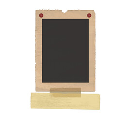 Vintage ancient worn paper texture. paper pieces stuck with sticky tape. 3D render