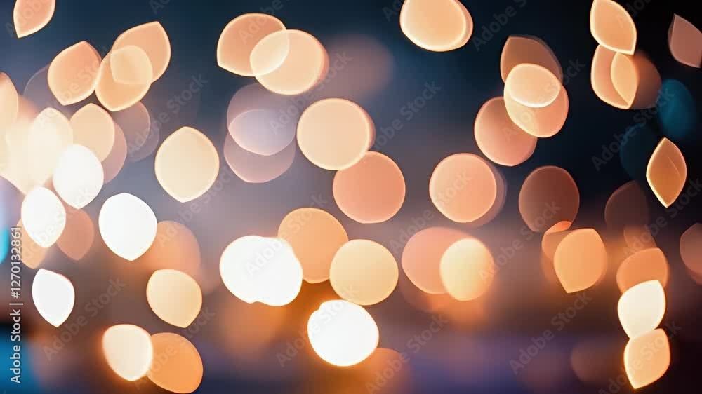 Poster dreamy background scene with soft out-of-focus bokeh light glow in warm and cool tone for elegant ro