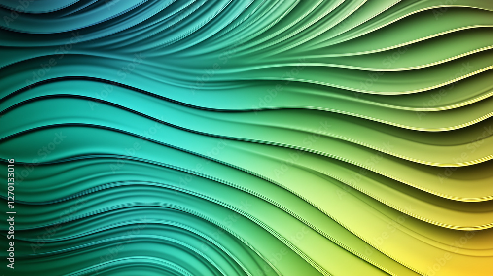 Poster abstract green and blue wavy background creating a gradient effect