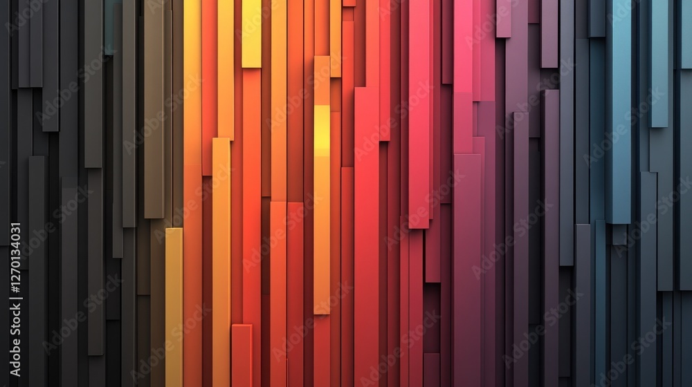 Poster abstract 3d geometric colorful block pattern background with gradient effect