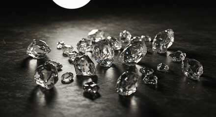 Translucent crystal shards with intricate reflections and prismatic effects