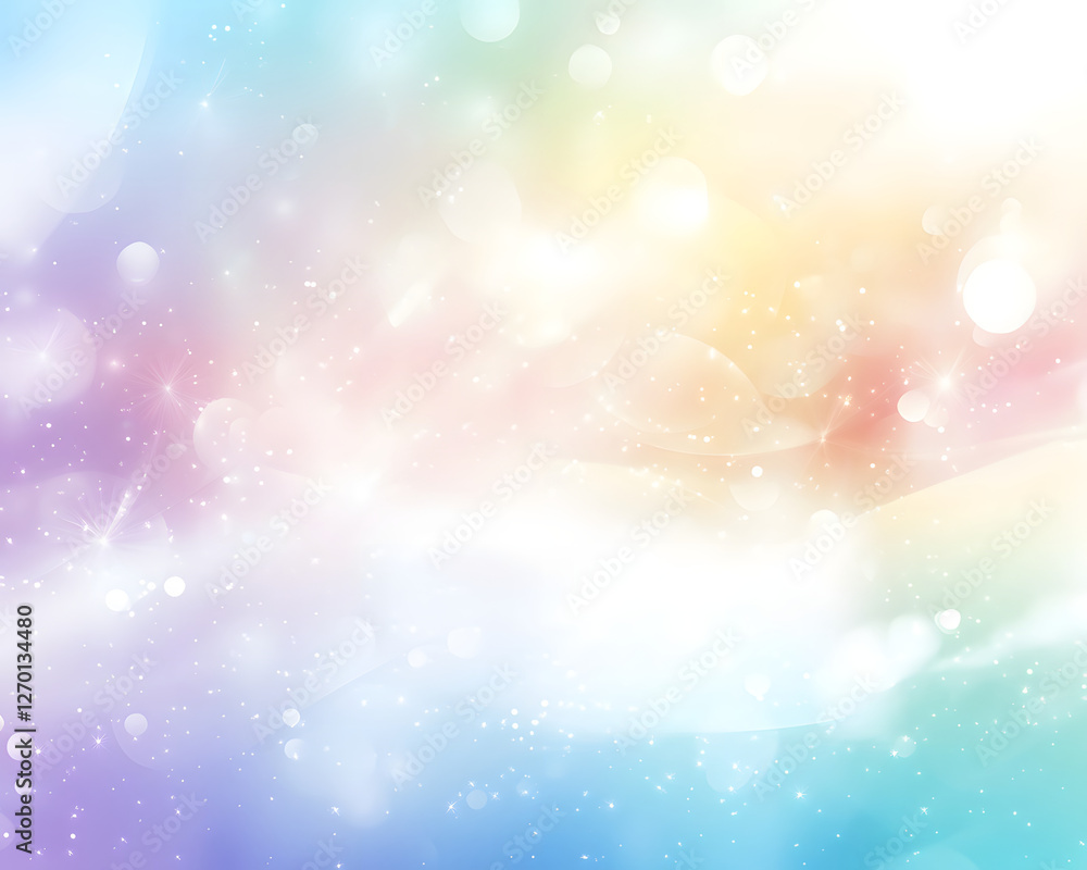 Poster pastel bokeh background with wave pattern