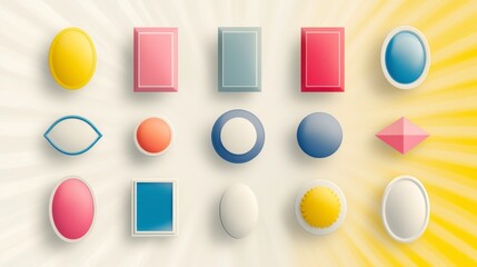 Retro Shapes  Colorful Badge   Label Design Elements