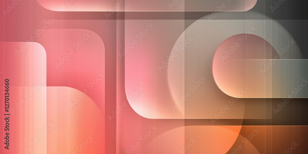 Aufkleber abstract geometric background with rounded shapes and gradient colors