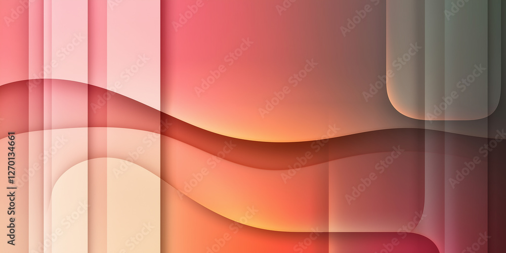 Poster abstract modern background with wavy shapes and gradient colors