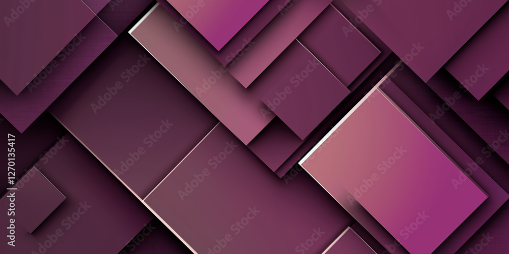 Poster Purple abstract background showing overlapping squares creating modern design