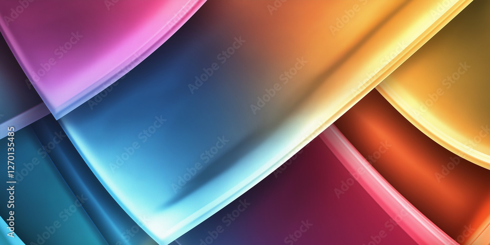 Fototapete Colorful abstract background with overlapping shapes creating dynamic composition