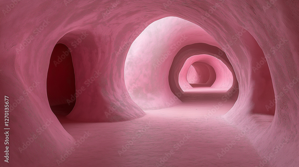 Aufkleber pink tunnel creating a surreal and dreamlike atmosphere