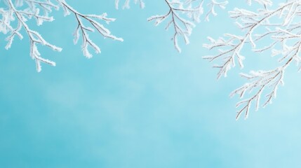 Winter wonderland holiday background with snowflakes, icy blue tones, and a cozy feel