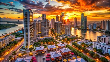 Soaring above Miami: stunning cityscape and delectable food photography.