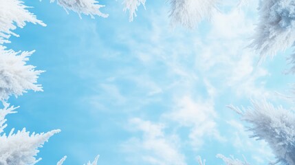 Winter wonderland holiday background with snowflakes, icy blue tones, and a cozy feel