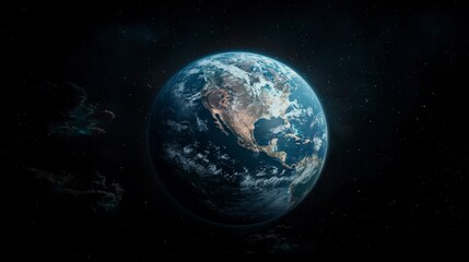 Obraz premium Stunning 3D Render of Earth from Space Planet Globe World Nature Cosmos Galaxy Univ