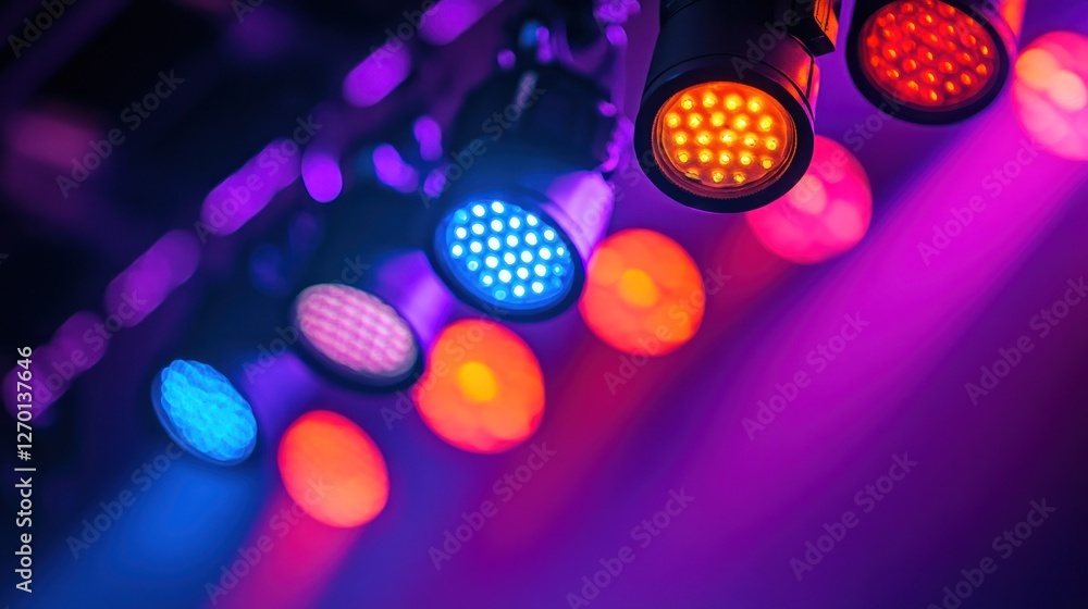 Aufkleber dynamic display: multicolored led lights illuminate a vibrant stage setup