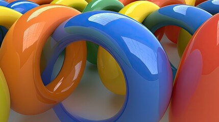 Colorful Interlocking Rings Abstract Background