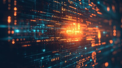 Glowing digital symbols in abstract form, representing the essence of modern coding and technology.