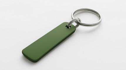 green keychain mockup isolated on white background