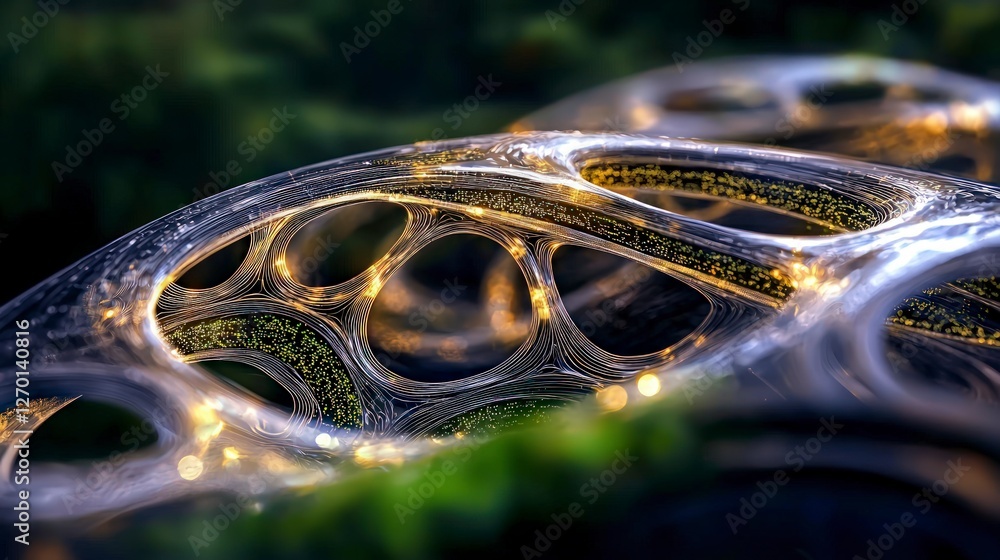 Poster futuristic data network abstract 3d rendering of glowing connections