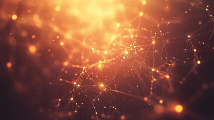 Fototapeta premium Glowing nodes and connections in a digital network, symbolizing interconnected technology and innovation.