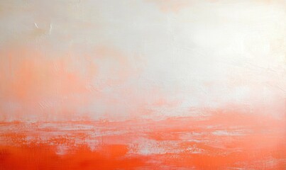 Abstract gradient painting showcasing soft orange and white hues blending seamlessly, evoking calmness