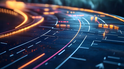 A digital transformation roadmap with key milestones and objectives, highlighting the process of integrating technology into traditional business models, Digital transformation strategy concept