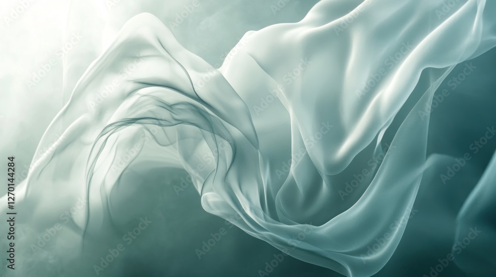 Aufkleber elegant and ethereal abstract background with flowing fabric texture