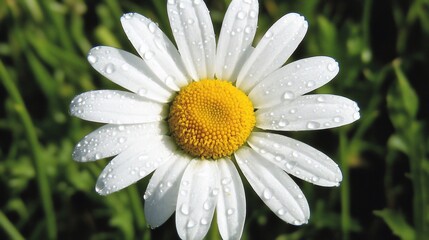 Obraz premium Dew-kissed daisy close-up.