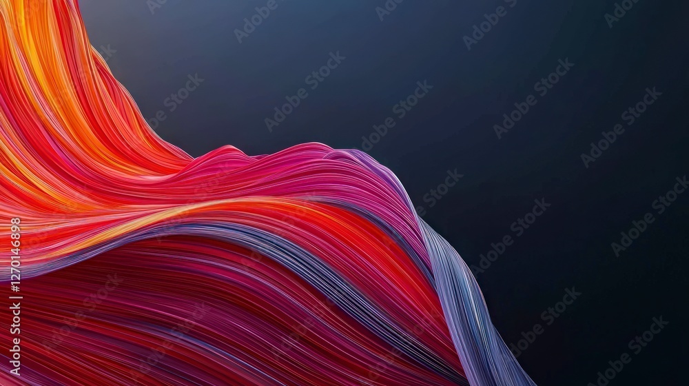 Poster abstract red orange swirling lines ai generated dynamic background