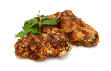 Buffalo chicken wings isolated on white