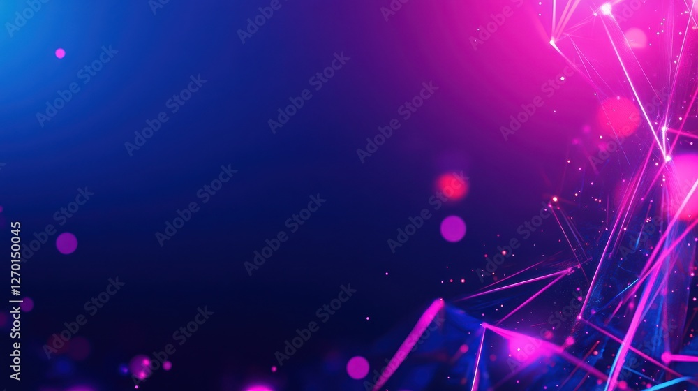 Poster futuristic network connection background with glowing nodes and lines