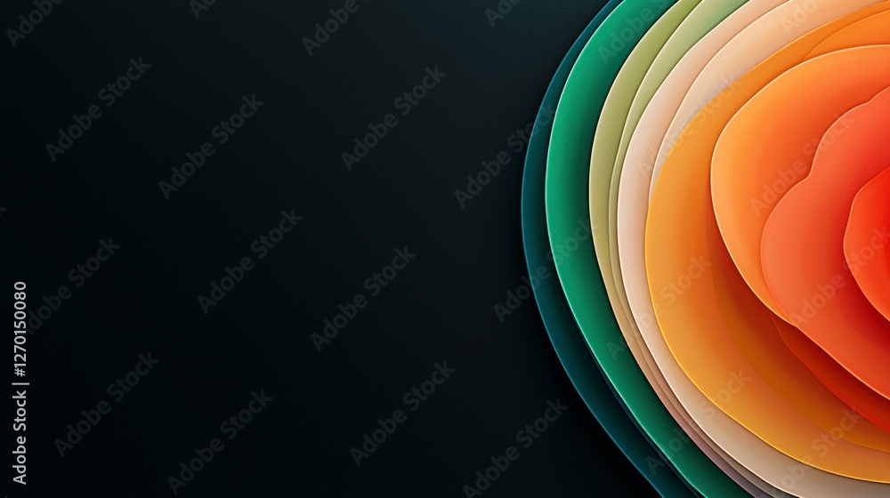 Aufkleber abstract colorful layers gradient design background texture warm hues retro style