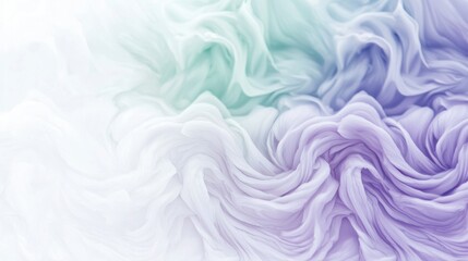 Obraz premium Abstract Pastel Fabric Texture Swirling Lavender White and Teal Hues