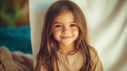 Obraz premium Adorable Little Girl Smiling Happy Child Portrait Studio Shot