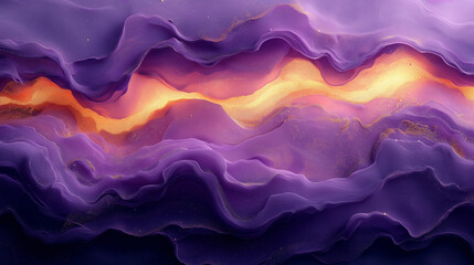 Obraz premium Organic Forms: Intertwined Shapes of Purple and Gold Create a Mysterious, Fluid Texture.