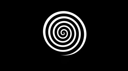 Abstract black and white spiral design creating a hypnotic effect, ideal for backgrounds