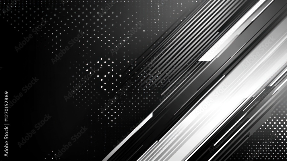 Poster dynamic black and white abstract background with geometric shapes and patterns