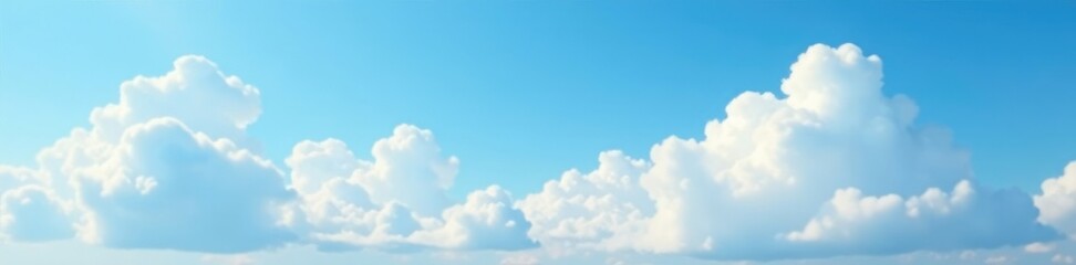 Fototapeta premium Clouds drifting lazily across a clear blue sky, airy, sky, soft