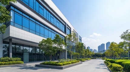 Obraz premium Modern Office Building with Greenery
