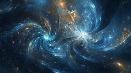 Cosmic Swirl: A Celestial Dance of Light and Nebulae