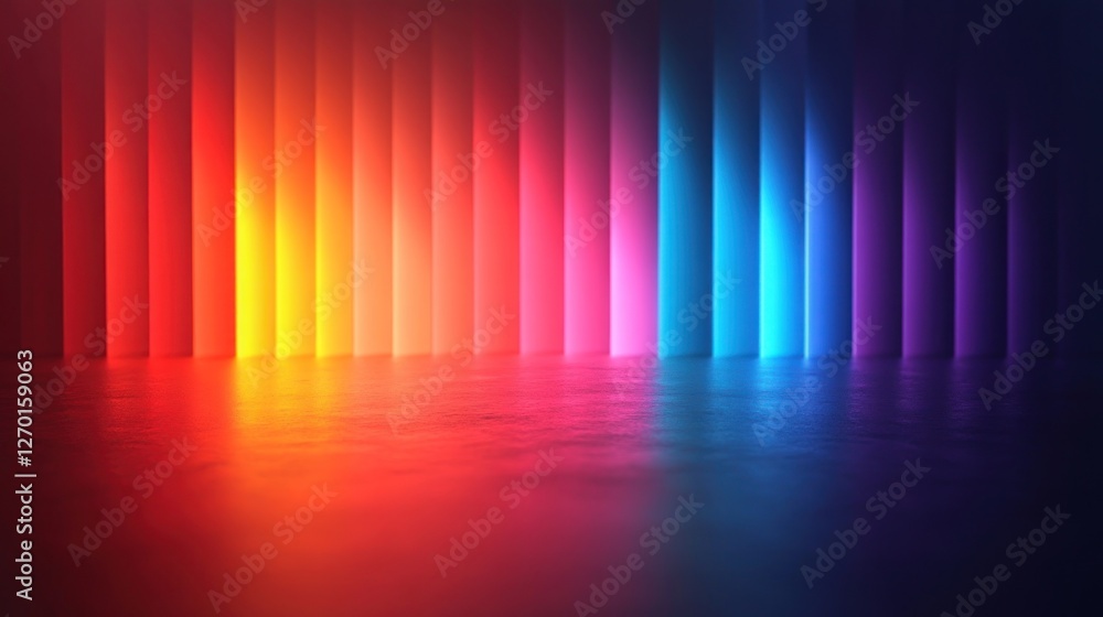 Poster spectrum of light: a vibrant gradient display with vertical structures