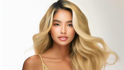 Naklejka premium Hübsche junge blonde Frau