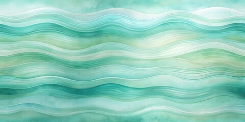 Obraz premium Serene Aqua Waves An Abstract Watercolor Design Featuring Gentle Undulating Lines in Calming Shades of Teal and Green