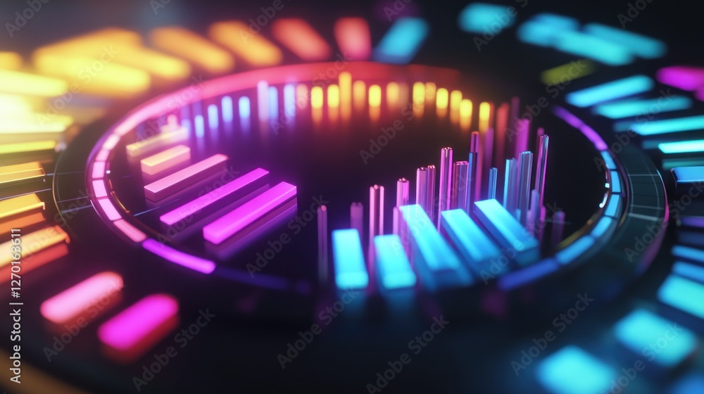 Poster abstract colorful technological visualization representing data analysis