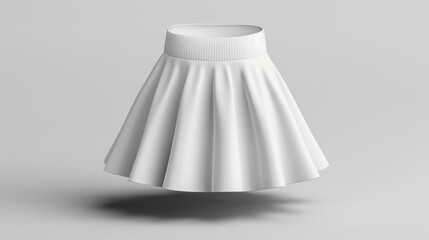 White Pleated Skater Skirt Fashion Mockup Minimalist Design