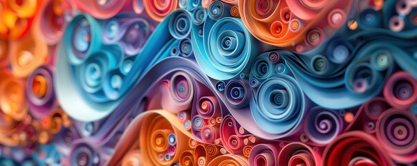 Fototapeta premium Abstract Paper Art: A Symphony of Color and Form