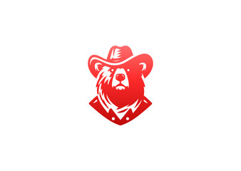 Cowboy Bear logo, A rugged bear wearing a cowboy hat, symbolizing strength, adventure, and wild spirit.
