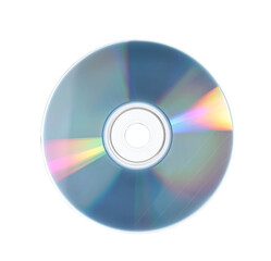 One shiny compact disc isolated on white