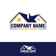 Construction Building Roofing Logo Icon Design
