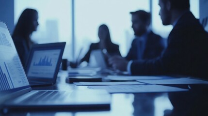 Strategic Business Meeting: Analyzing Data and Charts for Success